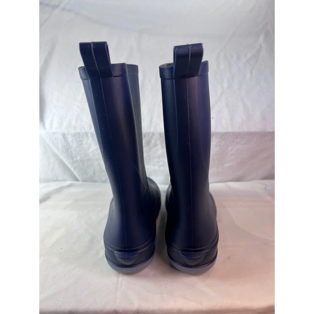 Cat & Jack Kids Navy Blue Waterproof Rubber Rain Boots Size 1 Matte Finish
